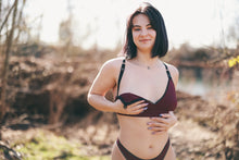 Load image into Gallery viewer, Bamboo set in plum // thong + bralette
