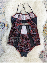 Load image into Gallery viewer, Fiery Velvet BodySuit | Crotchless
